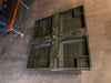 Industrial Foundry Pattern Glass Top Coffee Table