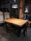Industrial Cast Leg Table with Maple Top