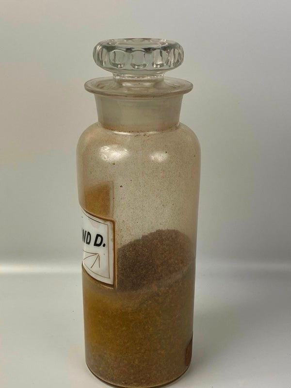 P CINCH F Antique Reverse Glass Label Apothecary Drug Store Medicine Jar  Bottle
