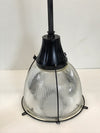vintage holophane industrial light fixture glass