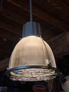 Holophane Style Light Fixture  Industrial Glass Large 16” Cage