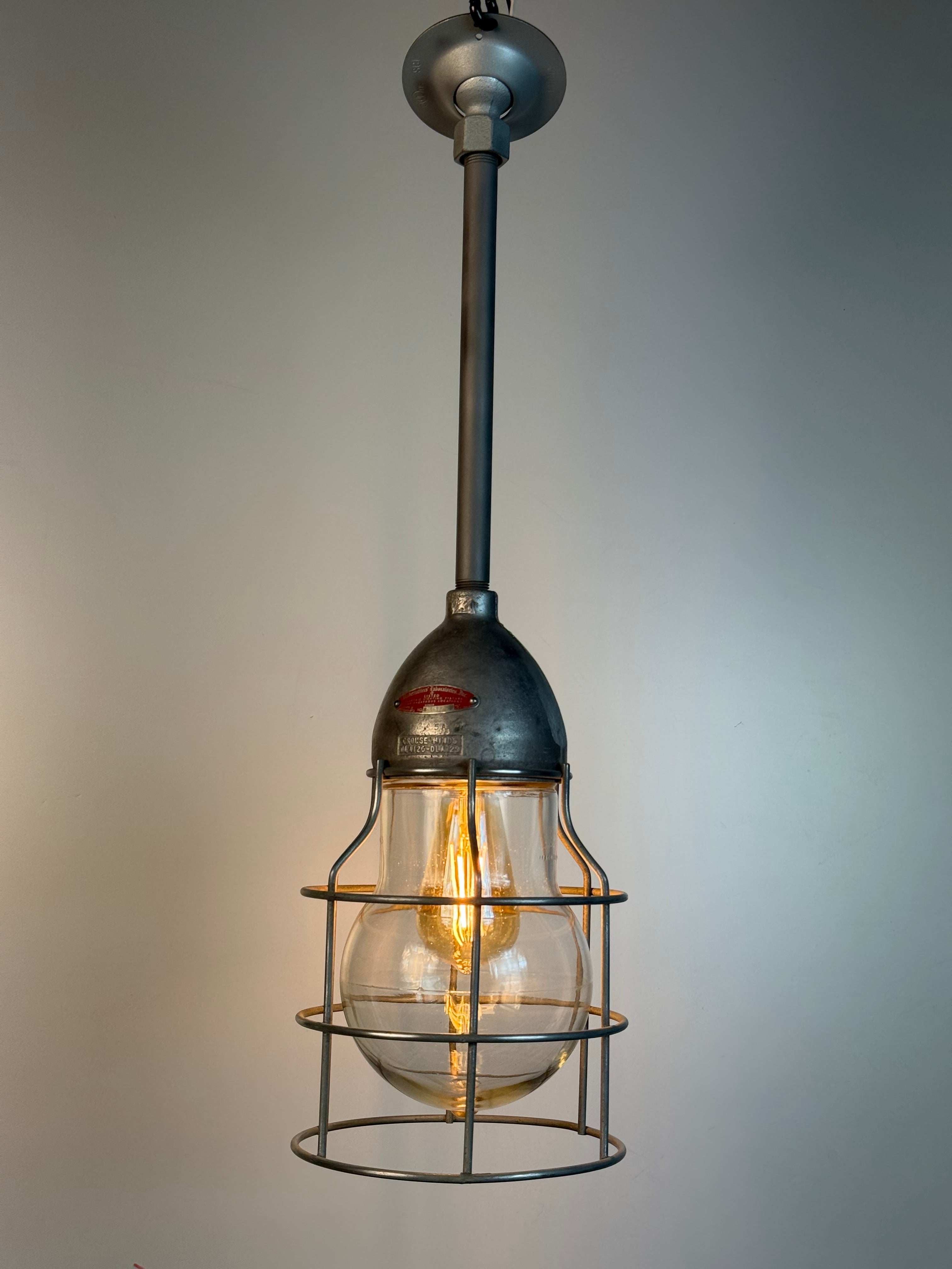 Vintage Crouse Hinds Industrial Pendant Light Fixture