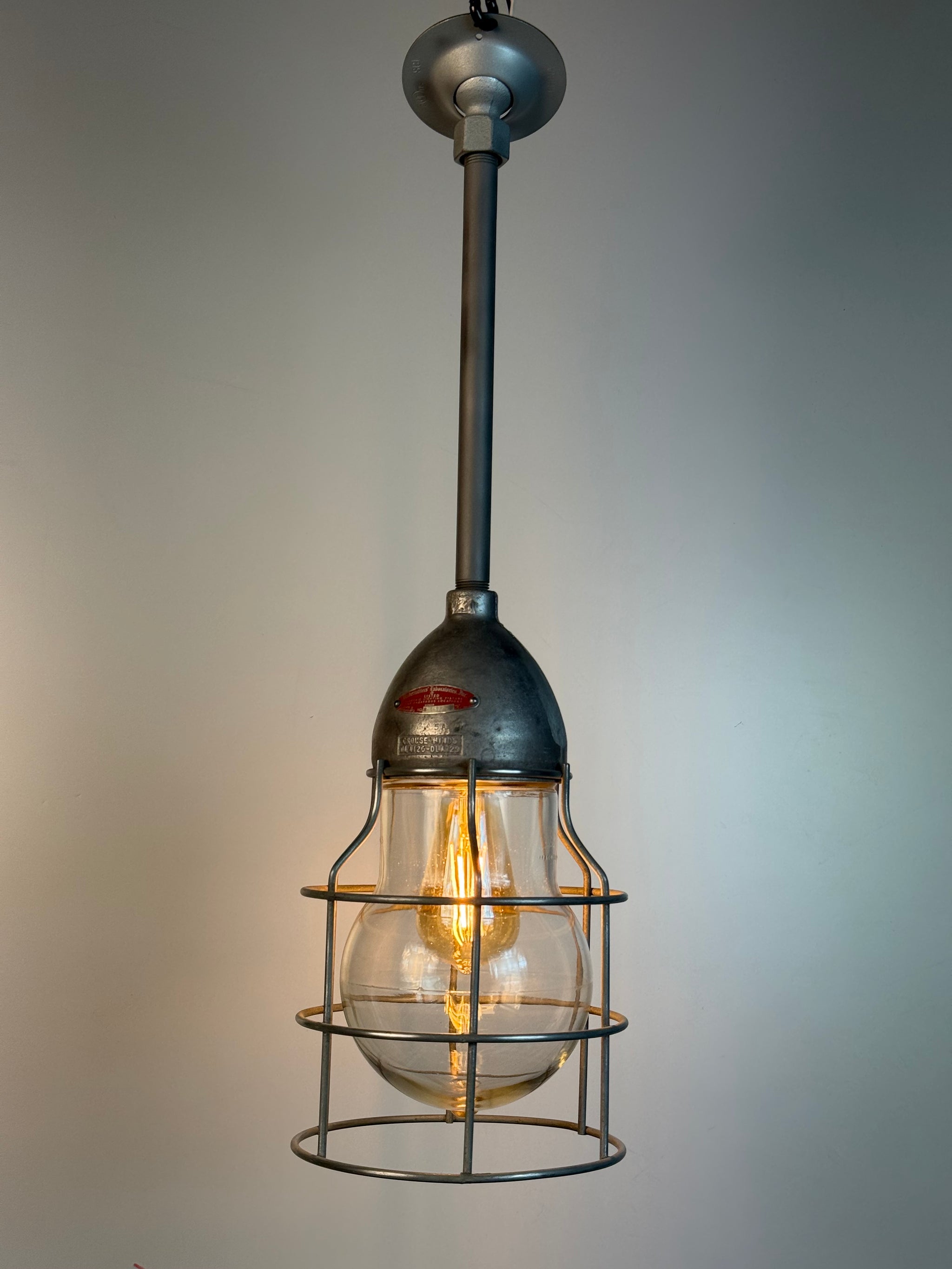 Vintage Crouse Hinds Industrial Pendant Light Fixture  ￼
