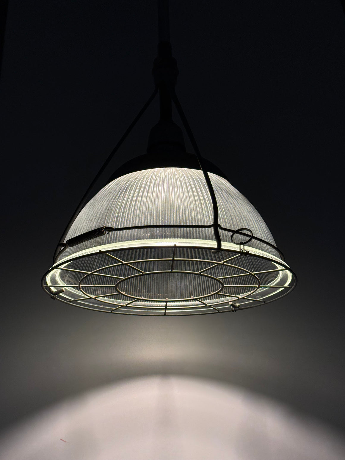 Refurbished 1930’s Holophane 19” Industrial Light Fixture Hi-Bay original 100 year rusty patina!