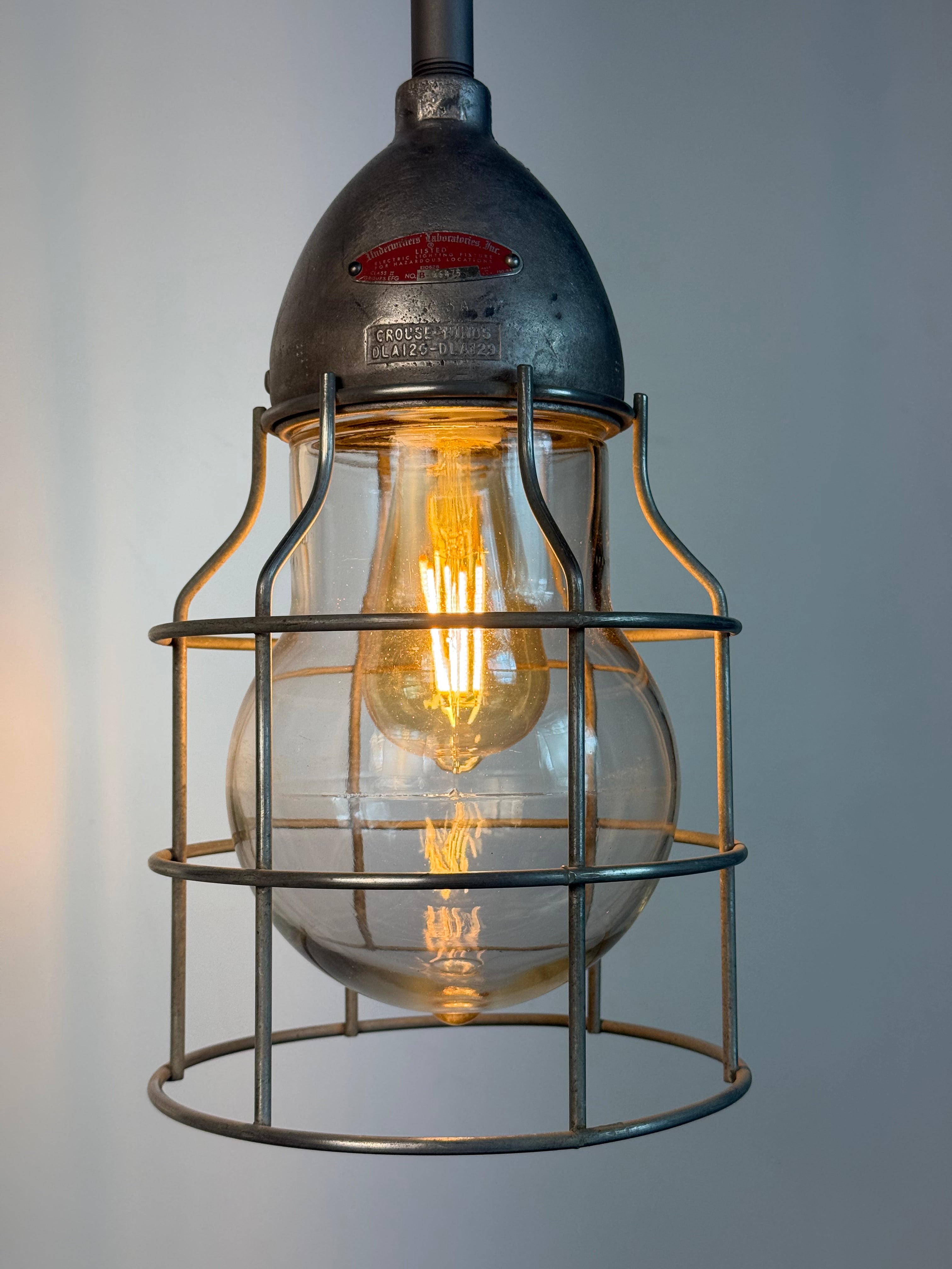 Vintage Crouse Hinds Industrial Pendant Light Fixture