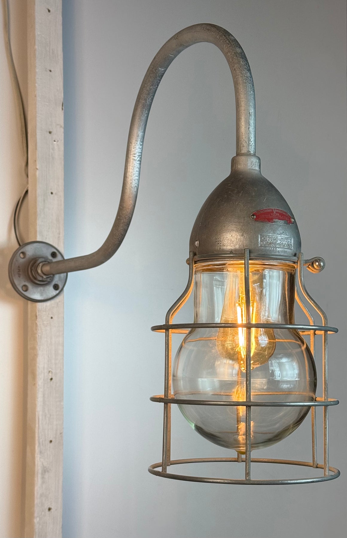 Vintage Crouse Hinds Industrial Explosion Proof Gooseneck Light Fixture