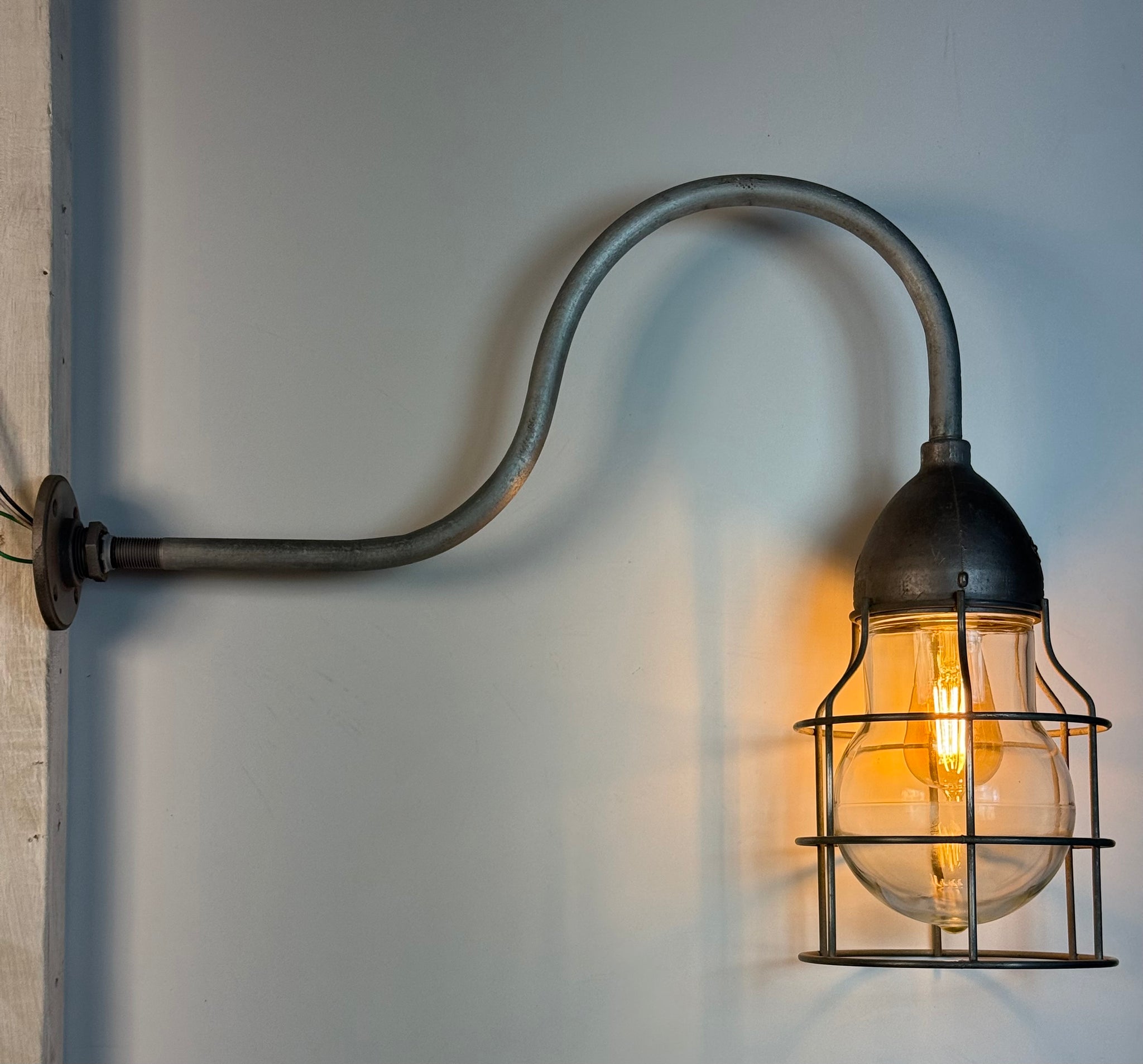 Vintage Crouse Hinds Industrial Explosion Proof Gooseneck Light Fixture