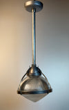 Vintage Modern Holophane 11” Diameter Industrial Cast Aluminum Pendant Light