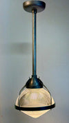 Vintage Modern Holophane 11” Diameter Industrial Cast Aluminum Pendant Light