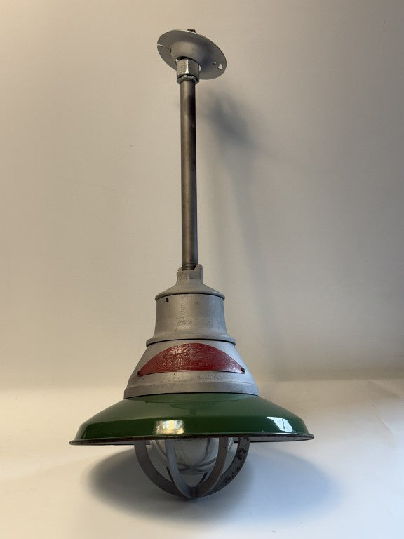 Antique Crouse Hinds Industrial 12" Pendant Light Fixture