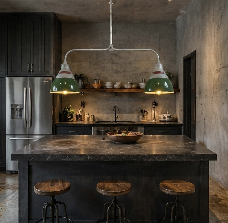 Crouse Hinds Industrial double pendant kitchen island light 