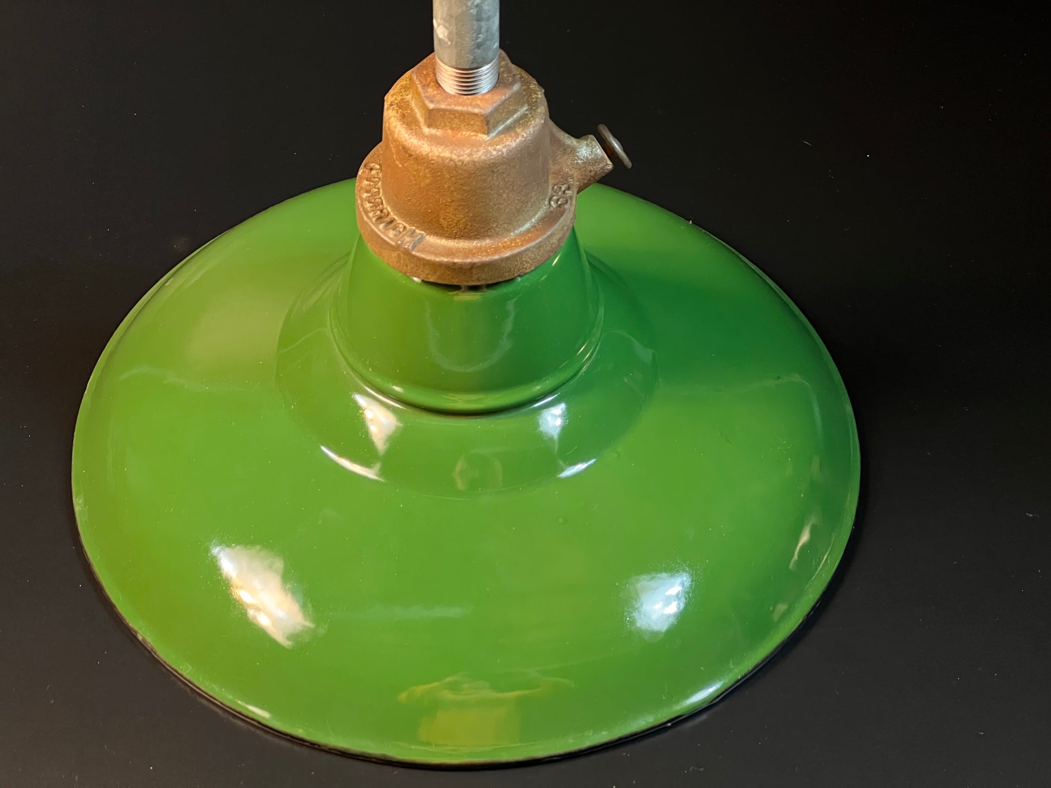 Green enamel barn light outlet