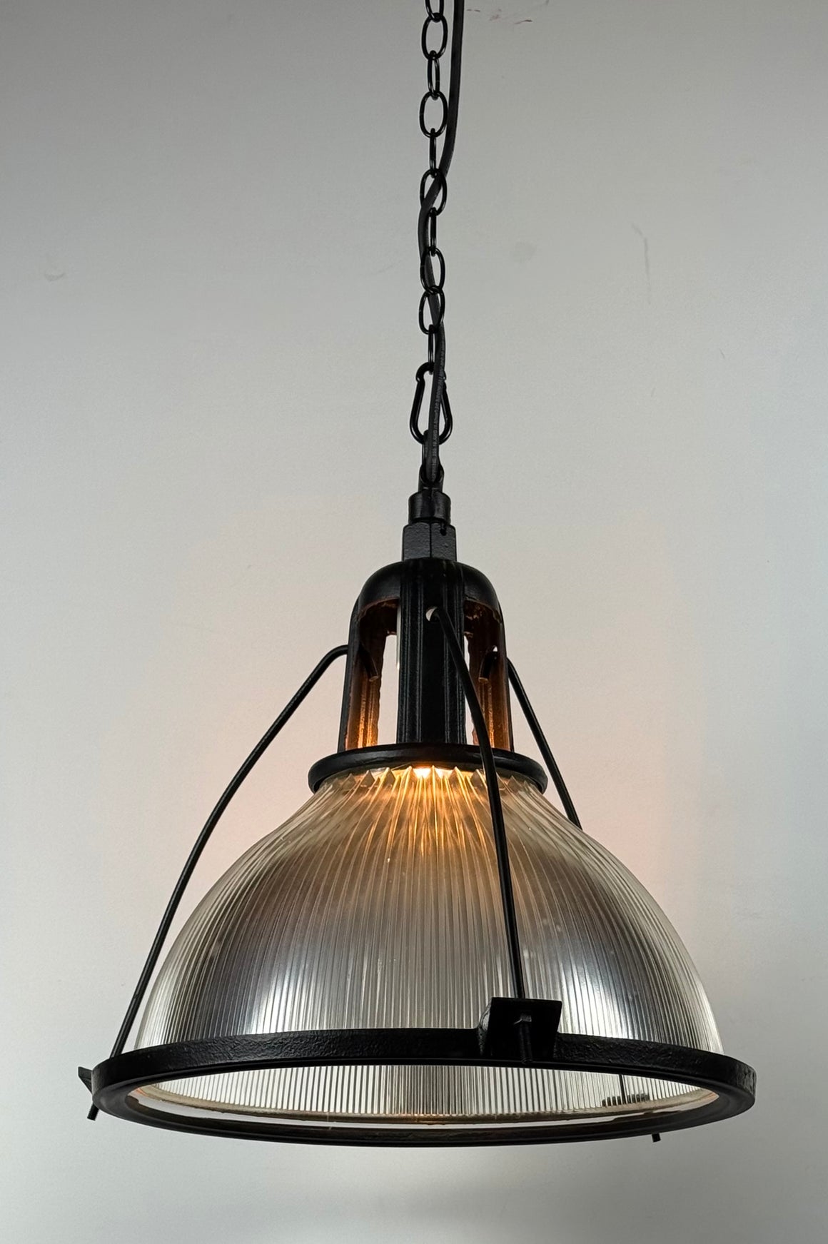 Salvaged 1920s Holophane Industrial light fixture 