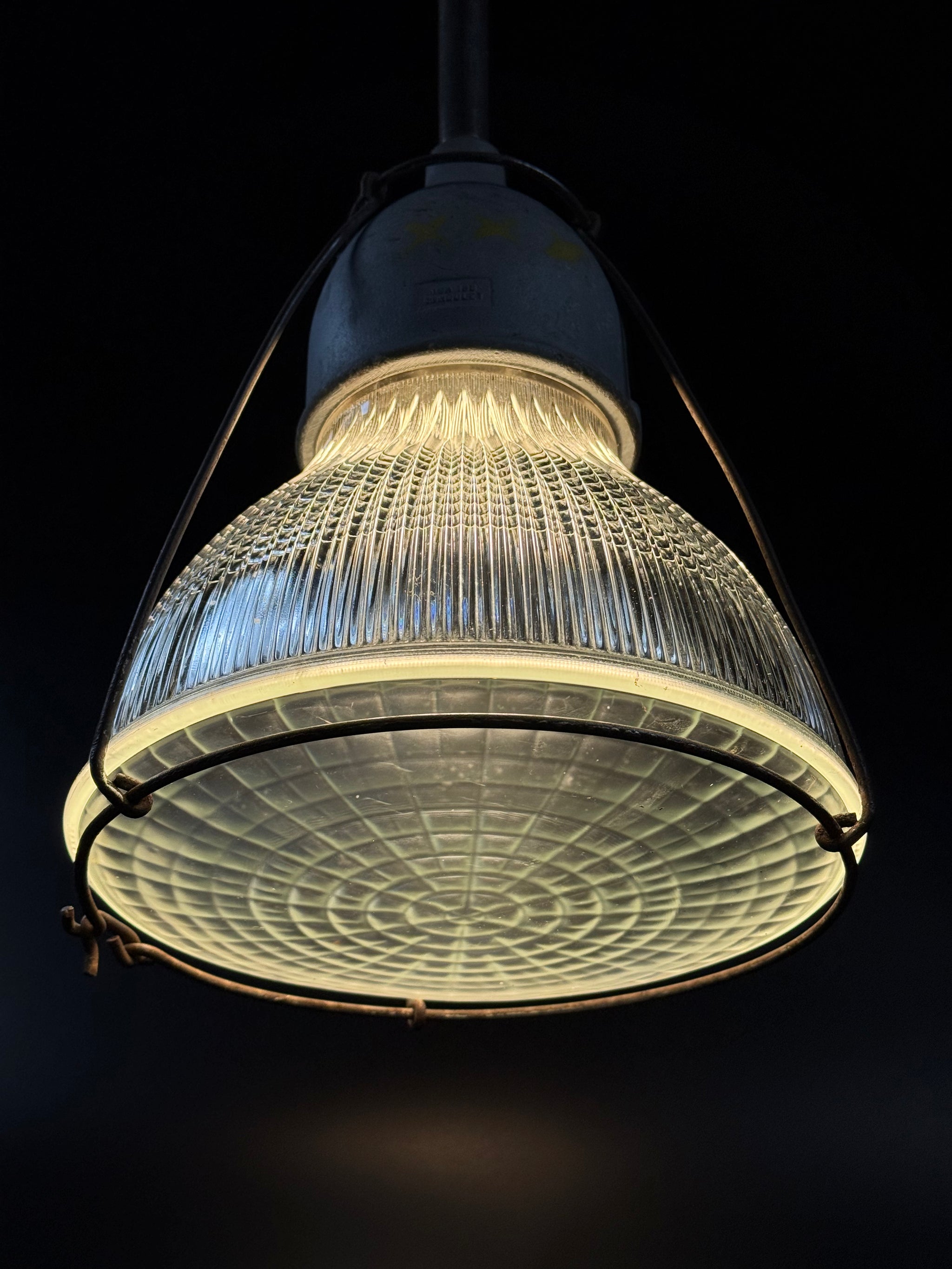 Vintage Crouse Hinds Holophane Light Fixture Pendant