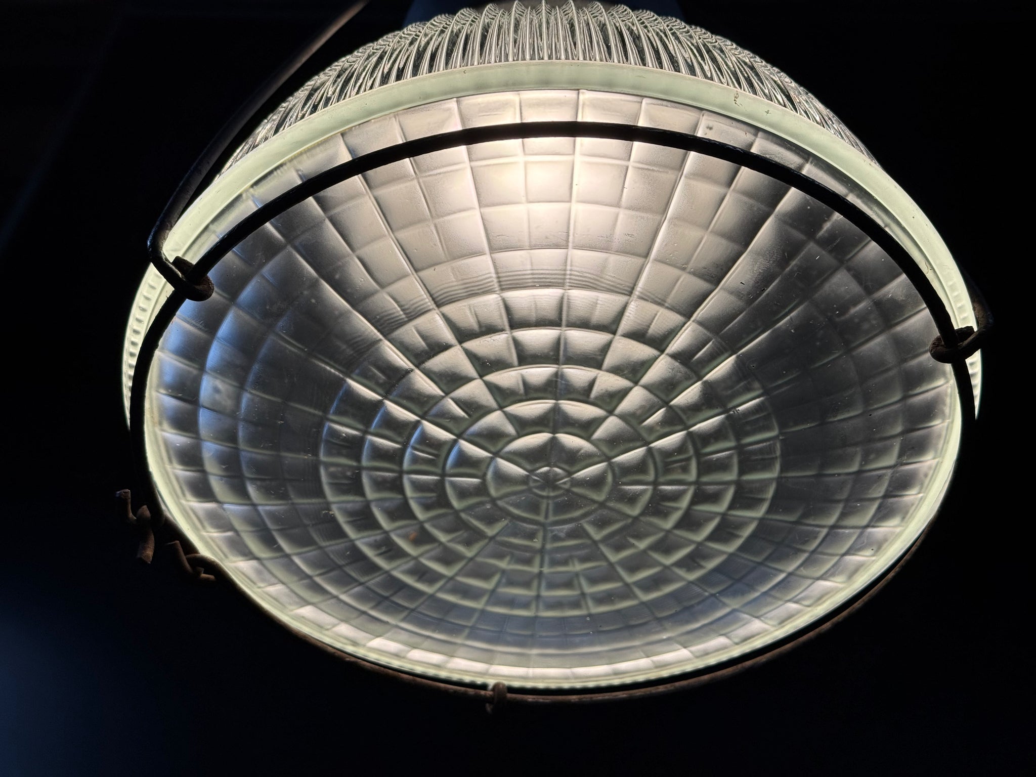 Vintage Crouse Hinds Holophane Light Fixture Pendant