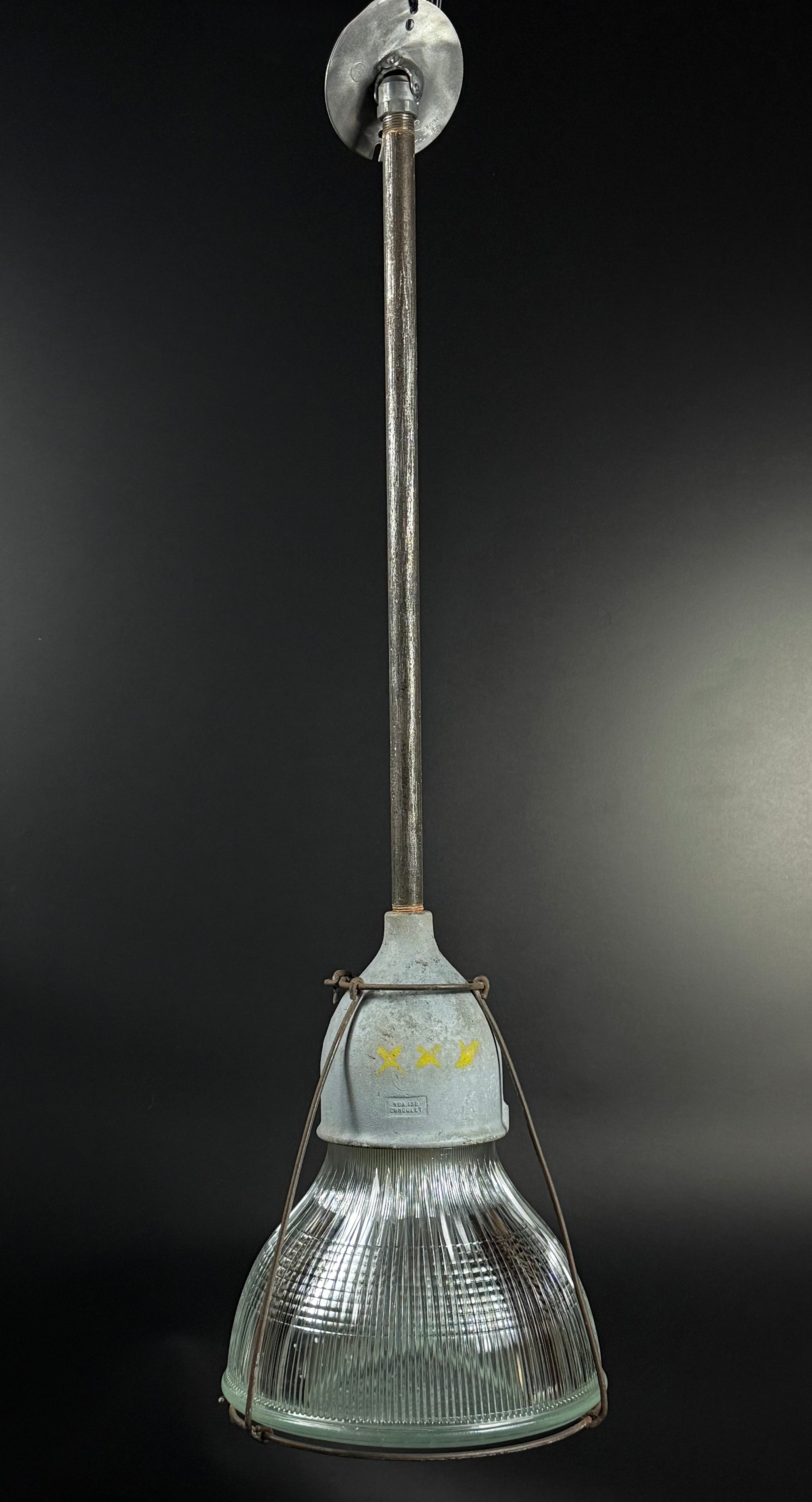 Vintage Crouse Hinds Holophane Light Fixture Pendant