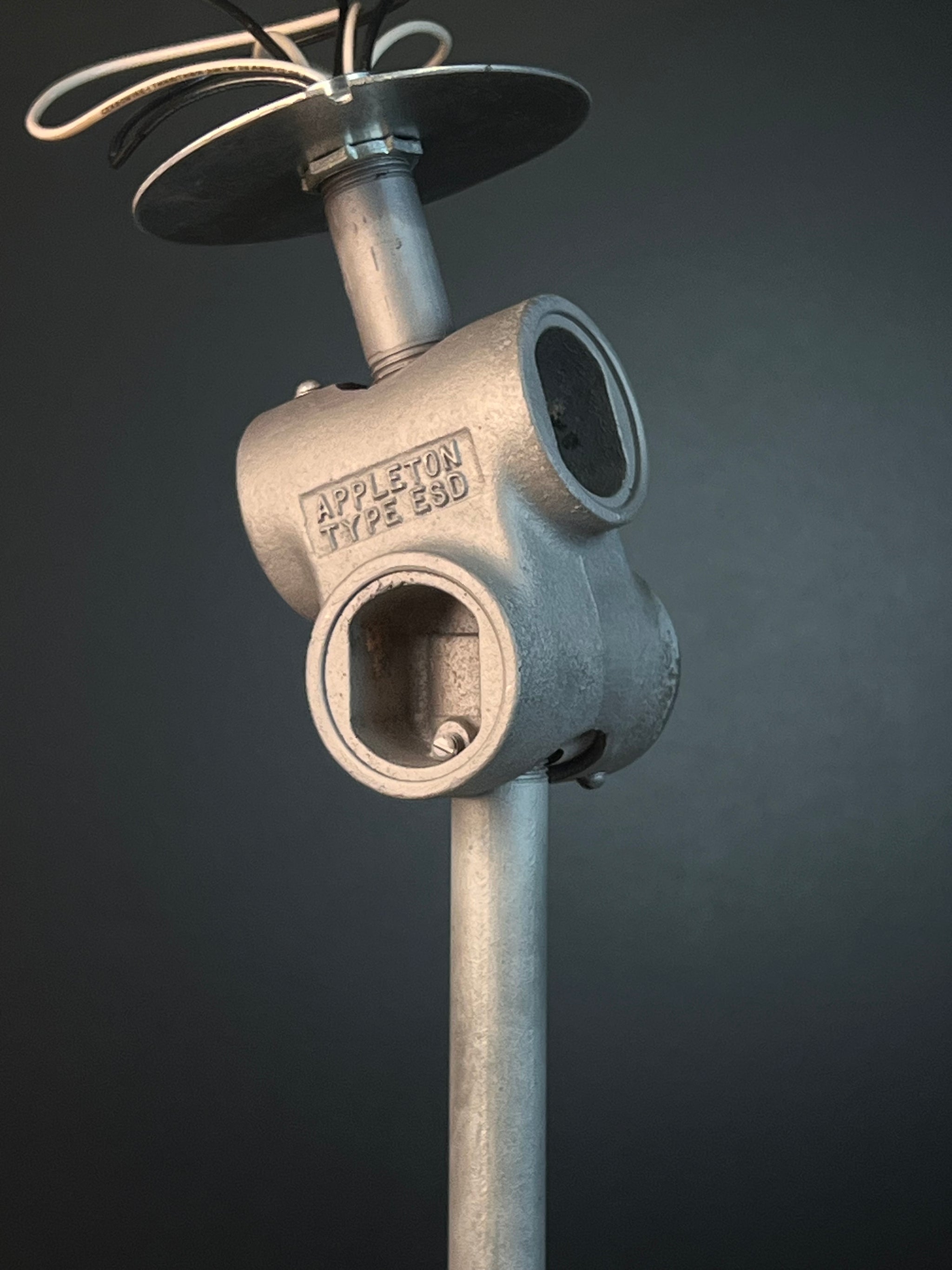 Vintage Holophane Dust Tight Light Fixture Pendant 