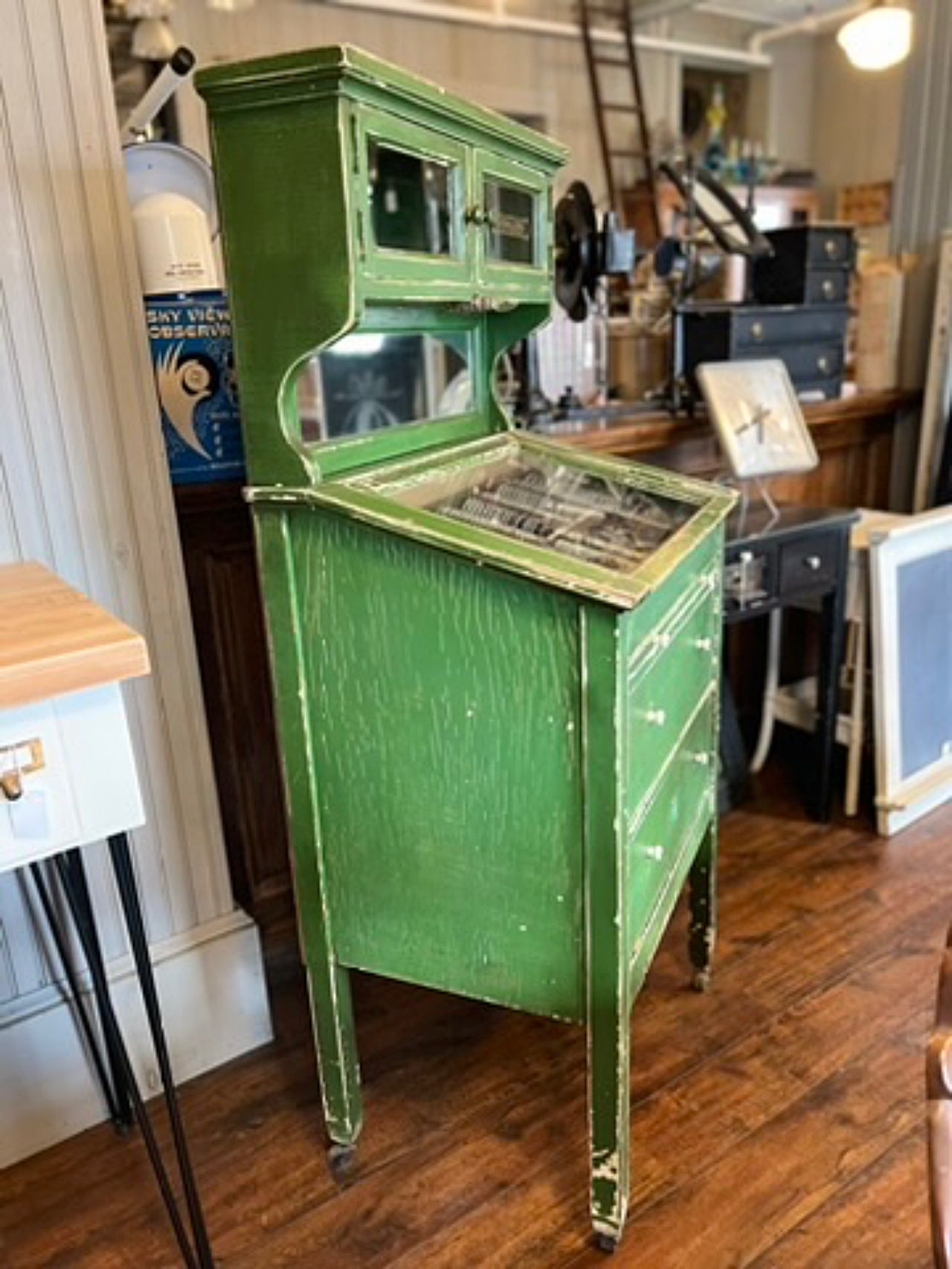 Antique Hamilton Trial Lens Medical Optometrist Cabinet Primitive