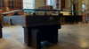 Industrial Foundry Pattern Glass Top Coffee Table
