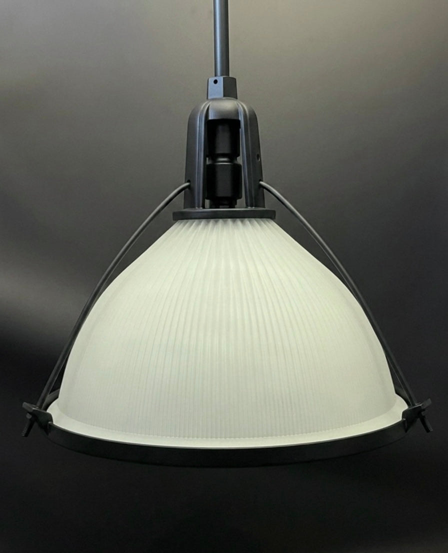 large vintage industrial holophane light fixture
