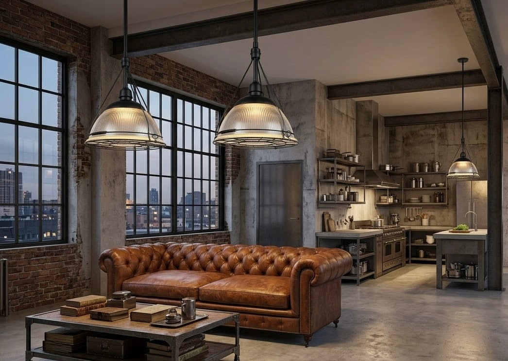 1930s salvaged industrial Holophane light fixture pendant 