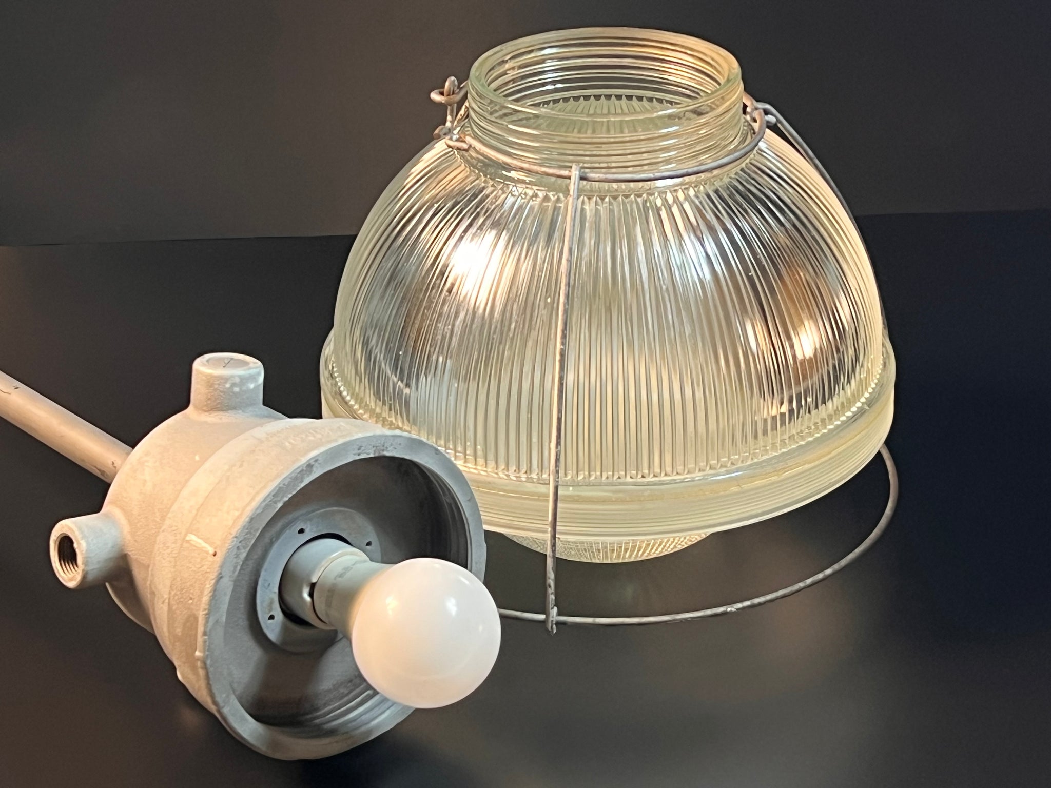 vintage Holophane Acorn Pendant Light Fixture 