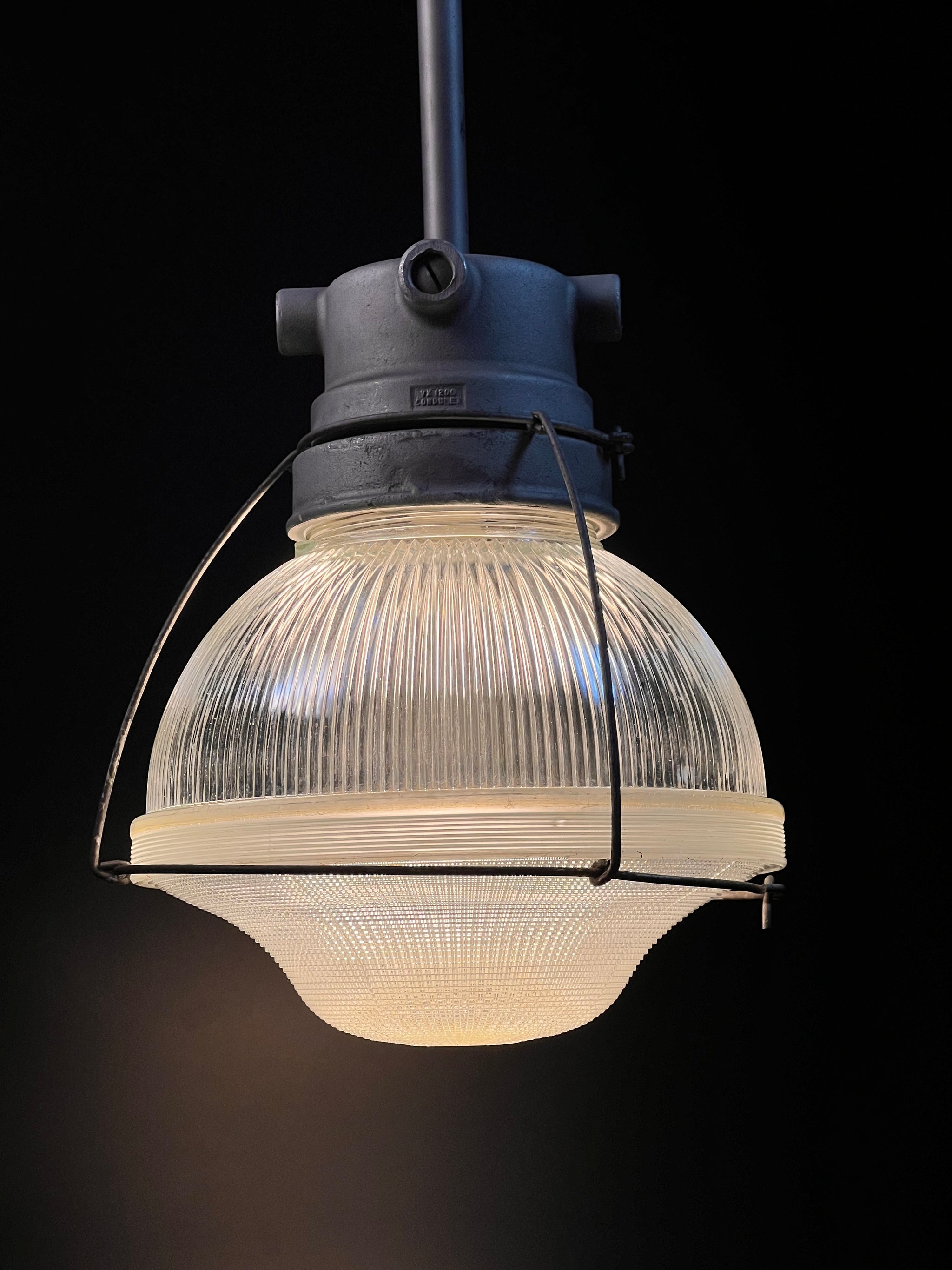 vintage Holophane Acorn Pendant Light Fixture 