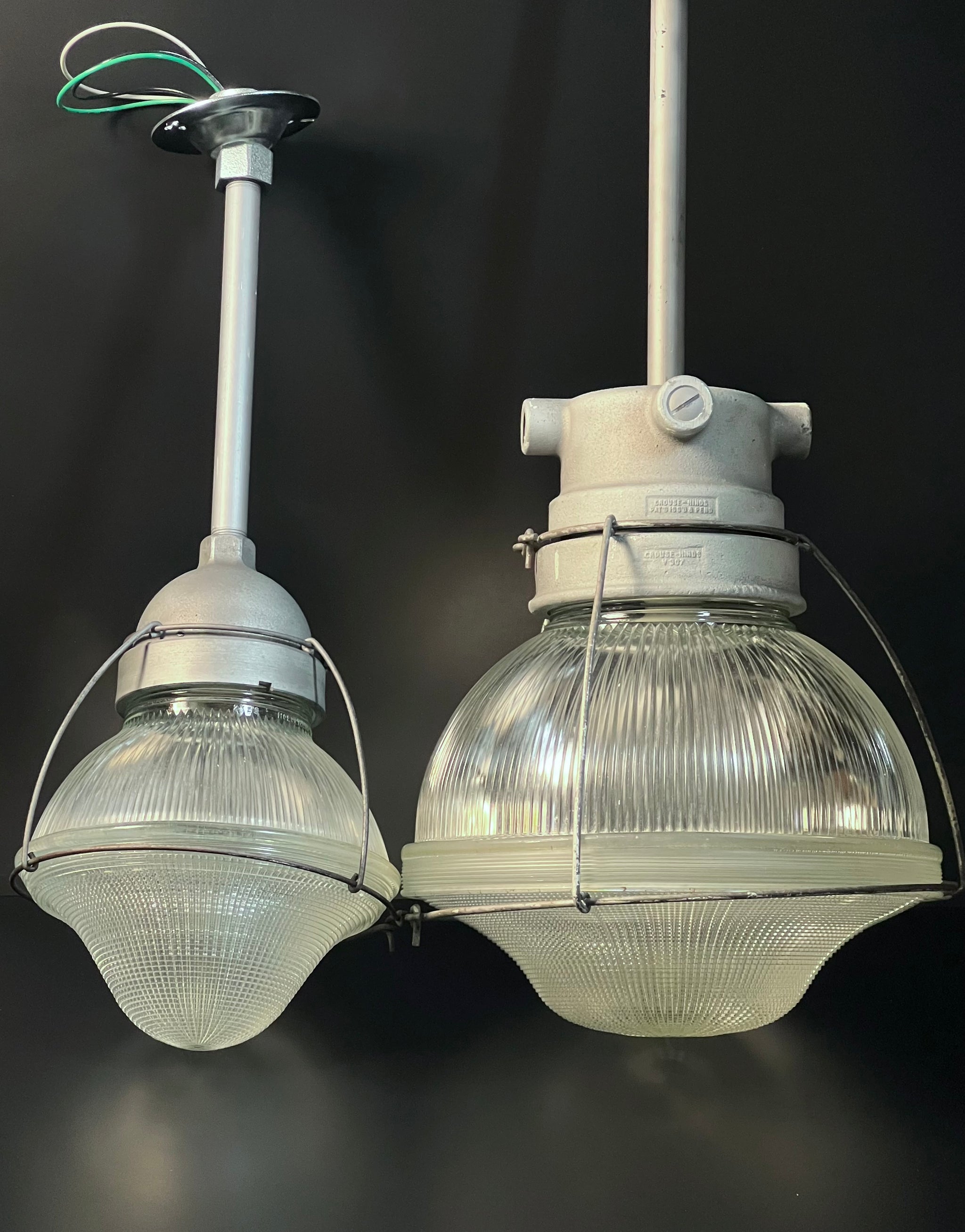 vintage Holophane Acorn Pendant Light Fixture 