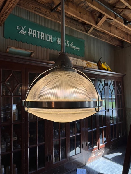 Vintage Modern Holophane 20” Industrial Cast Aluminum Light Fixture