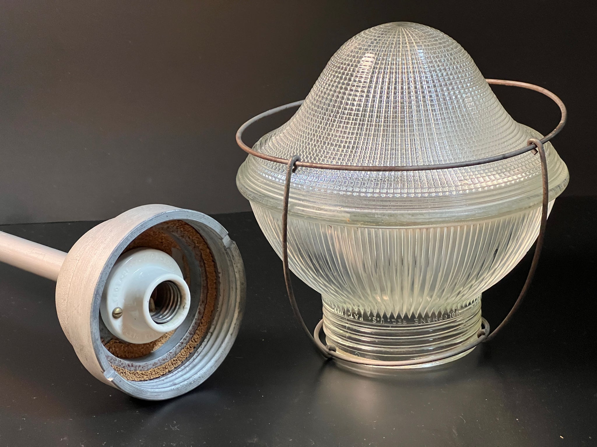 vintage holophane crows hinds acorn light