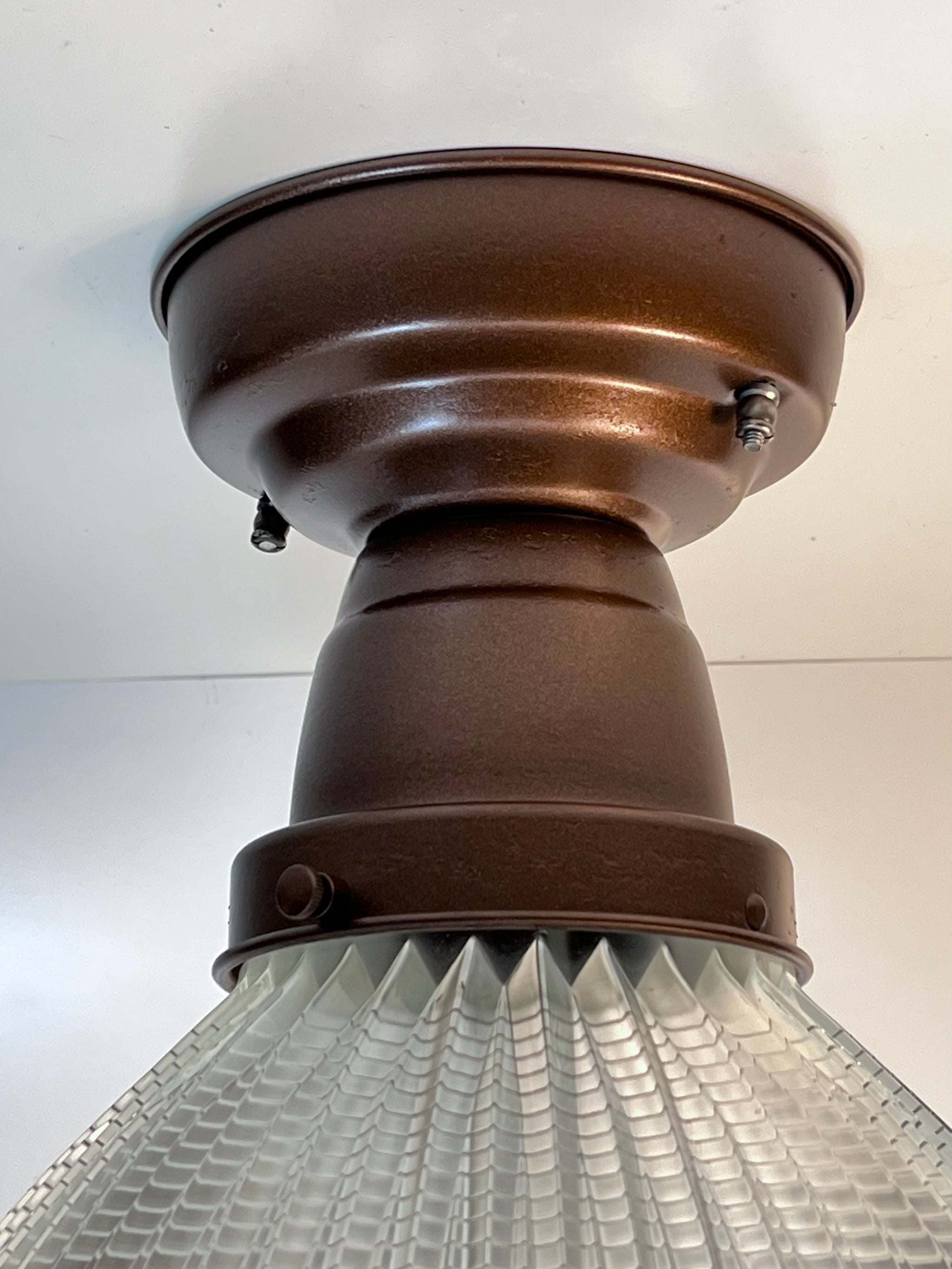 vintage sailor hat holophane ceiling light fixture