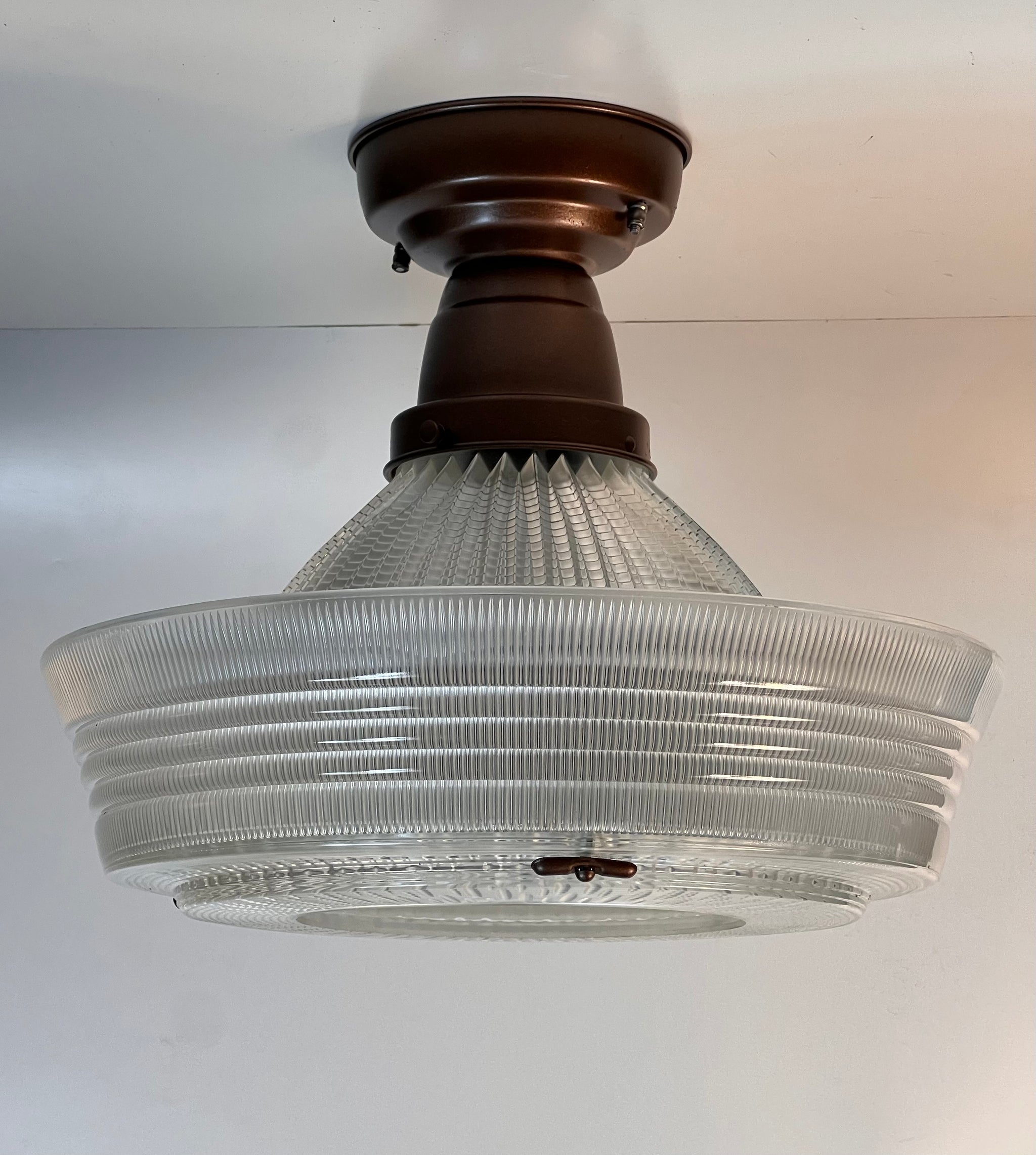 vintage sailor hat holophane ceiling light fixture