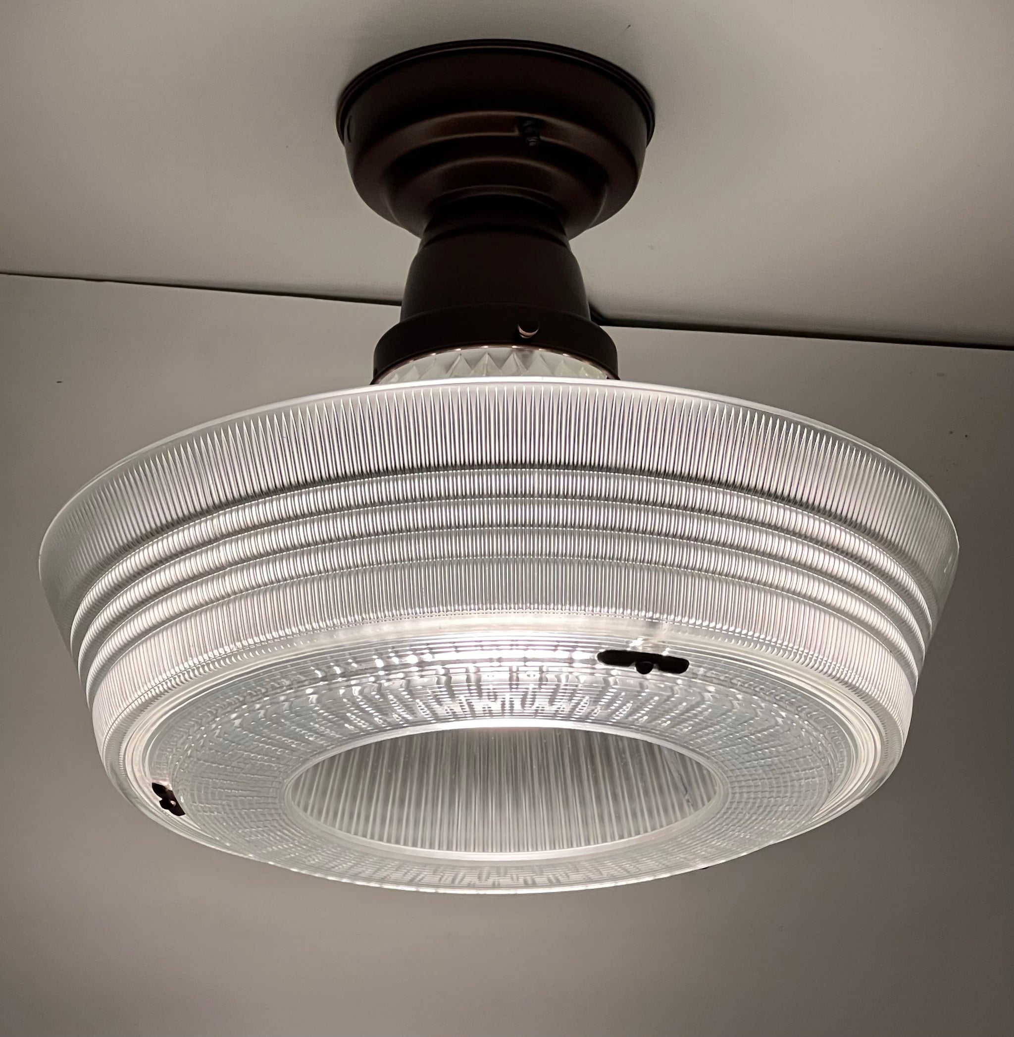 vintage sailor hat holophane ceiling light fixture