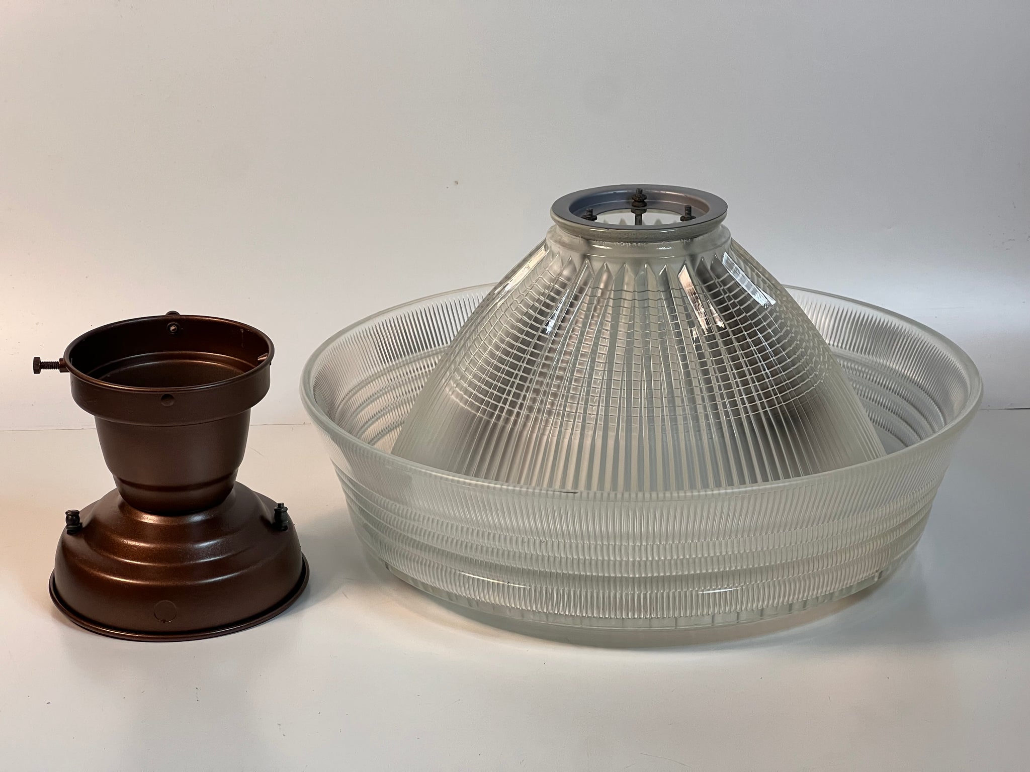 vintage sailor hat holophane ceiling light fixture