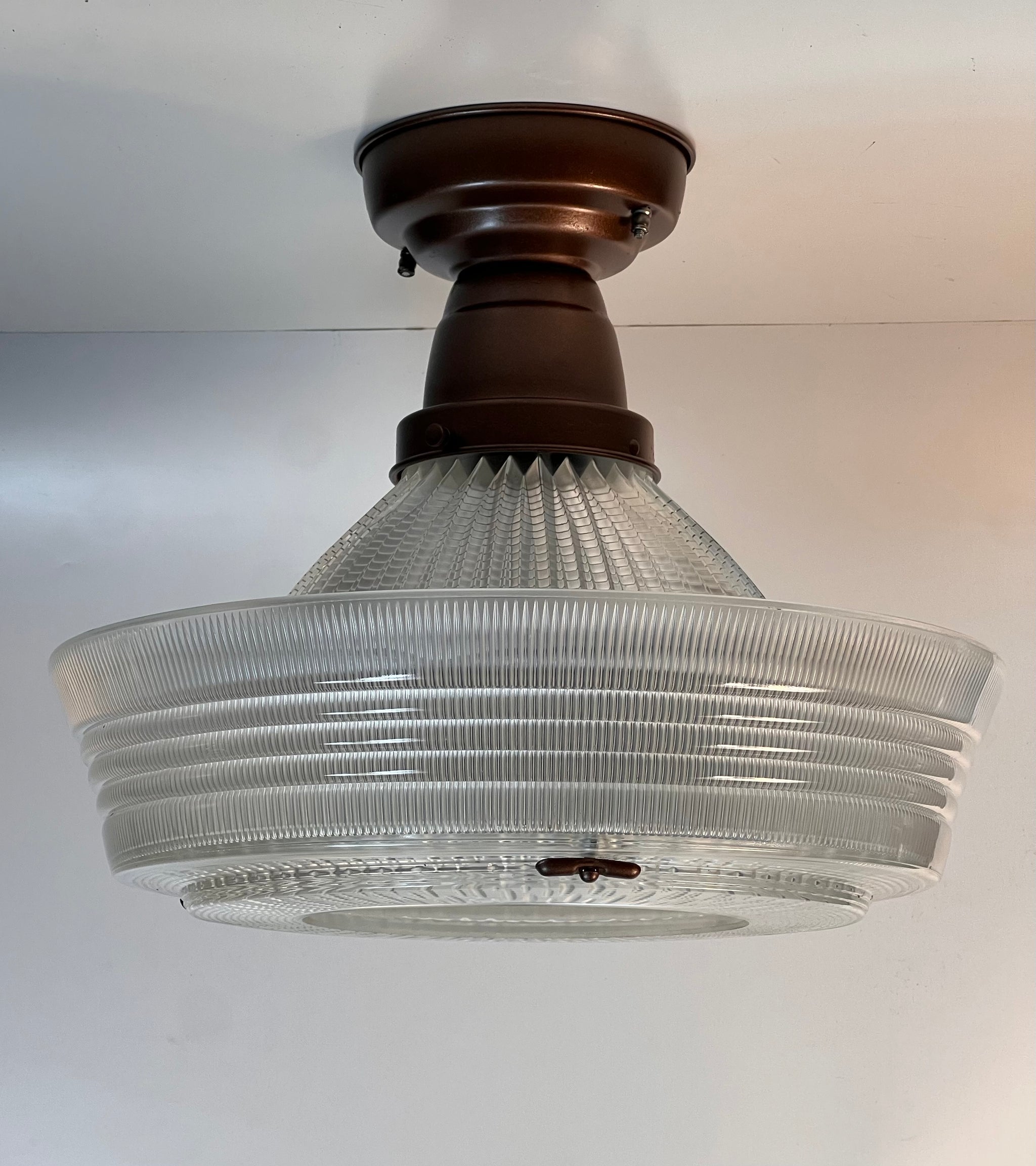 vintage sailor hat holophane ceiling light fixture
