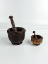 Vintage Wood Carved Mortar and Pestle- lot of 2-Spain 1970's - #10
