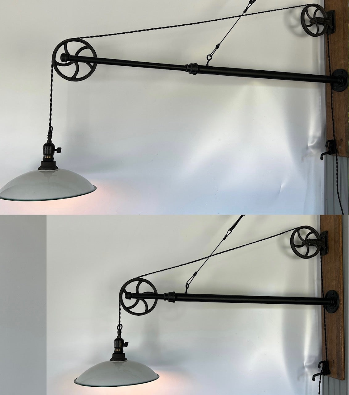 vintage pulley adjustable wall lamp, image size:1131x1280