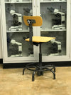Vintage Adjusto Equipment co adjustable Drafting chair stool w/ foot ring