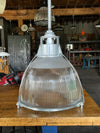 vintage holophane industrial light fixture glass