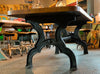 Industrial Cast Iron Leg Table W/8 Stools  Re-purposed