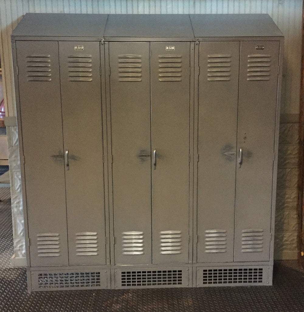 Vintage Gym Lockers Re purposed Entertainment Center Industrial Steel ...