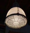 vintage industrial holphane light fixture